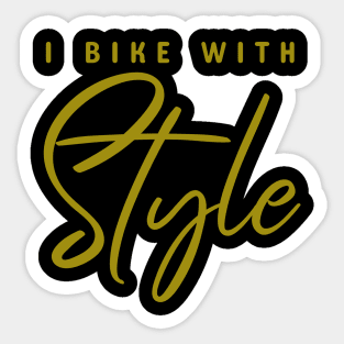 I Bike With Style, Cyclist Sticker